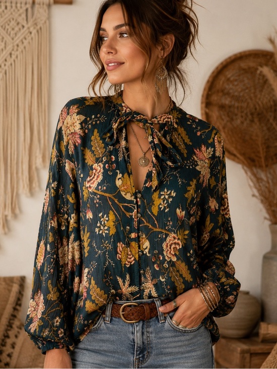 Anthropologie Tops - Anthropologie Pilcro Tavi Tie-Neck Buttondown Blouse